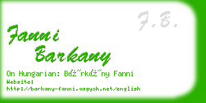 fanni barkany business card